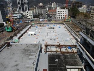 平成29年4月本庁舎屋上からの免震工事写真