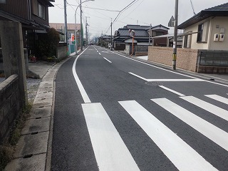 舗装補修工事後の市道駅前・野村開作線