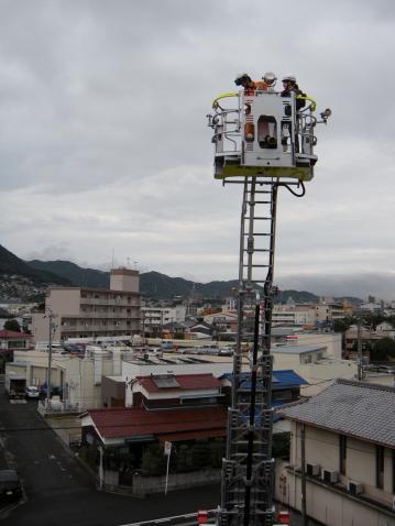 はしご車搭乗体験