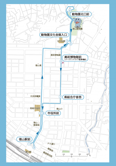 「ちょい乗り100円バス」路線図