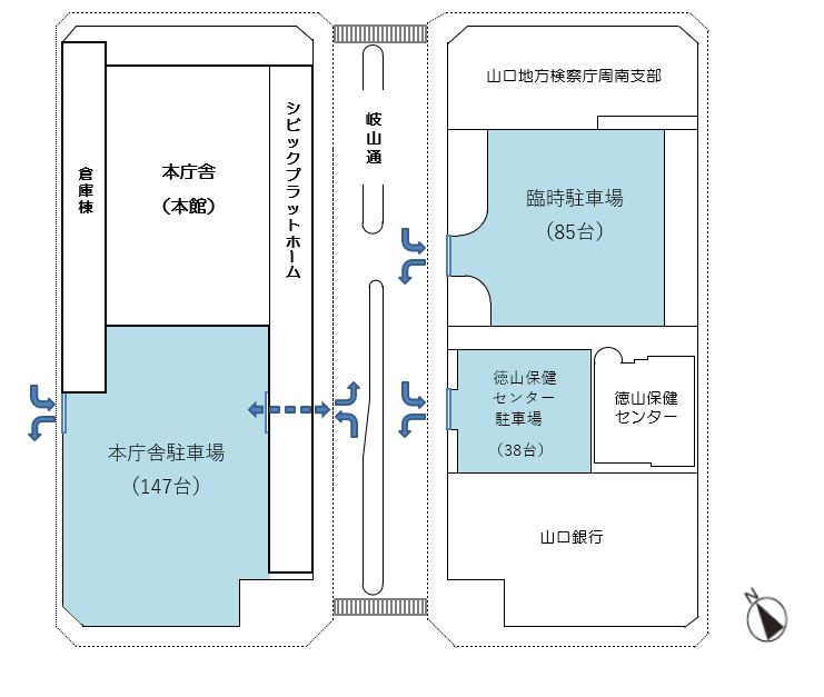 本庁舎駐車場配置図