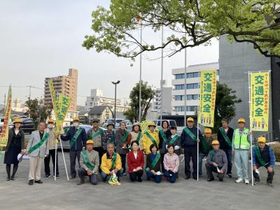 春の交通安全立哨