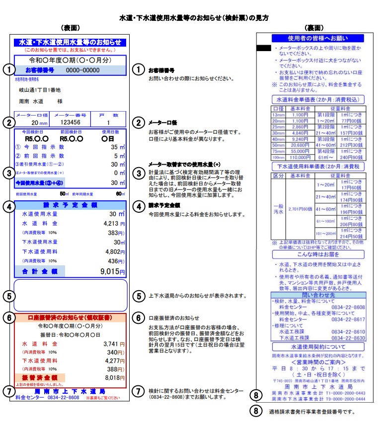 検針票イメージ