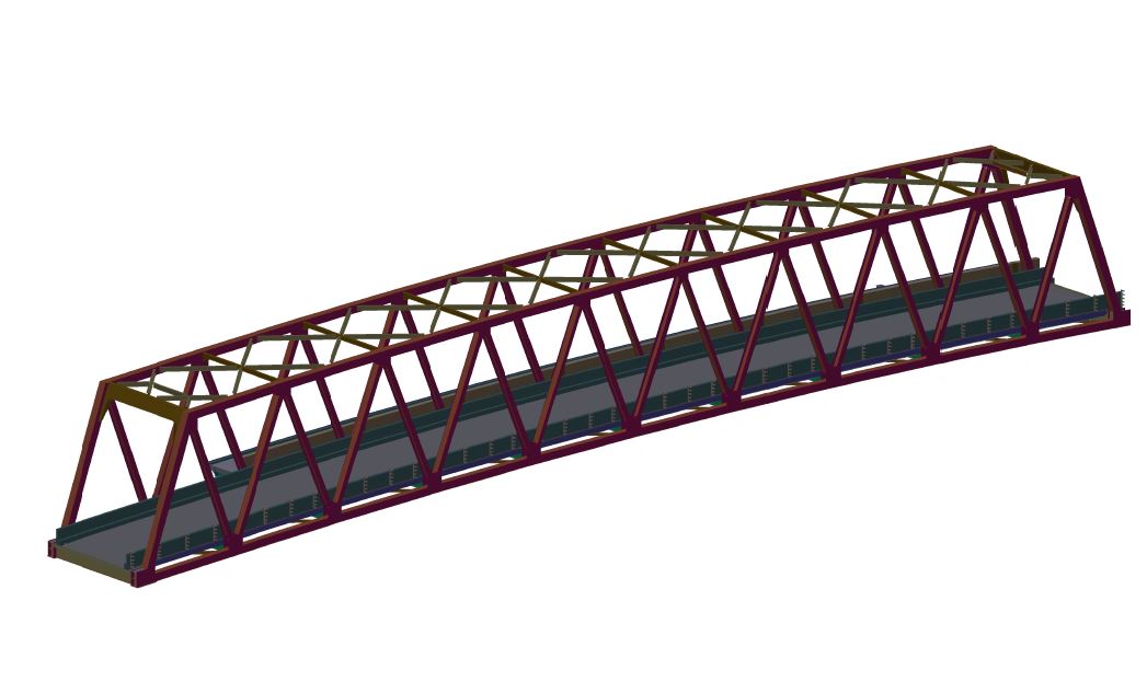 鋼橋（トラス形式）3Dイメージ図
