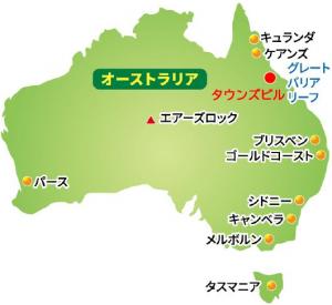 タウンズビルの位置図