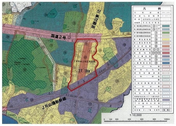 周南都市計画事業　久米中央土地区画整理事業位置図