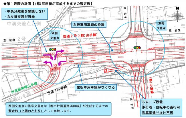 中溝交差点(暫定形)