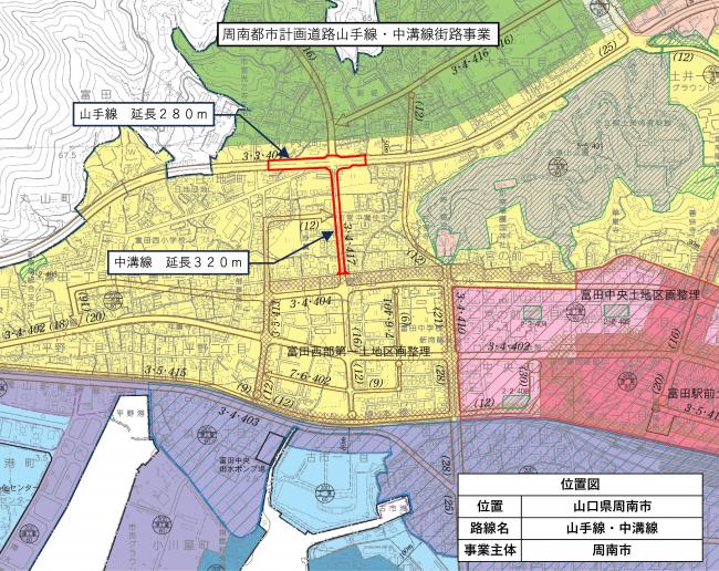 山手線や中溝線の位置図