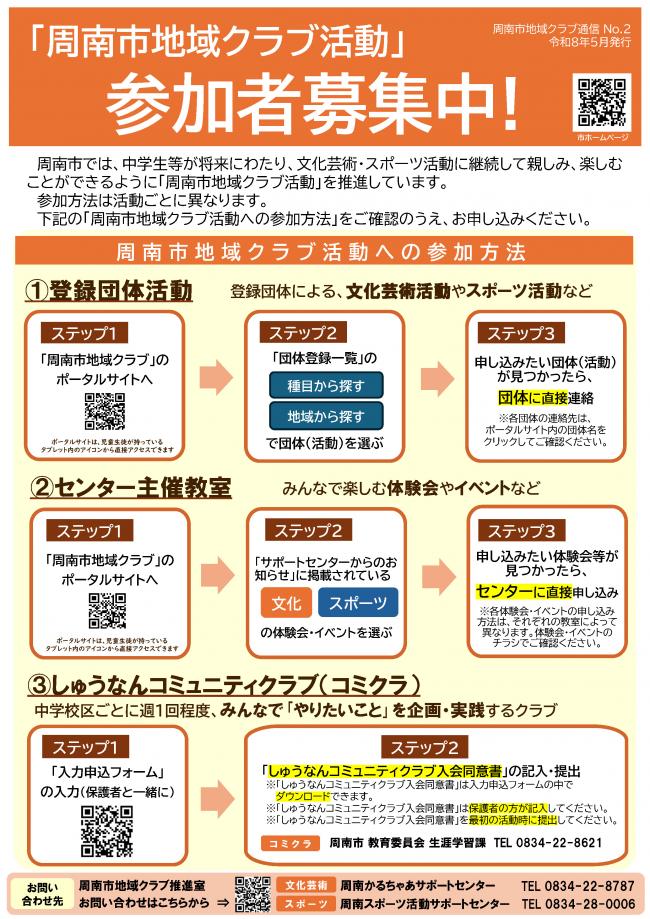 周南市地域クラブ通信 No.2