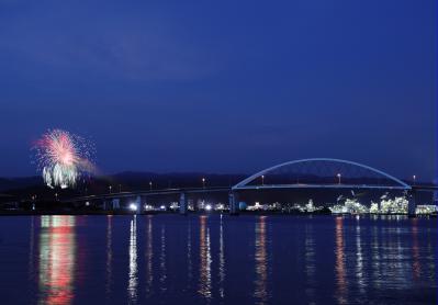 工場夜景とゆめ花火