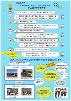 しゅうなんコミュニティクラブチラシ裏面